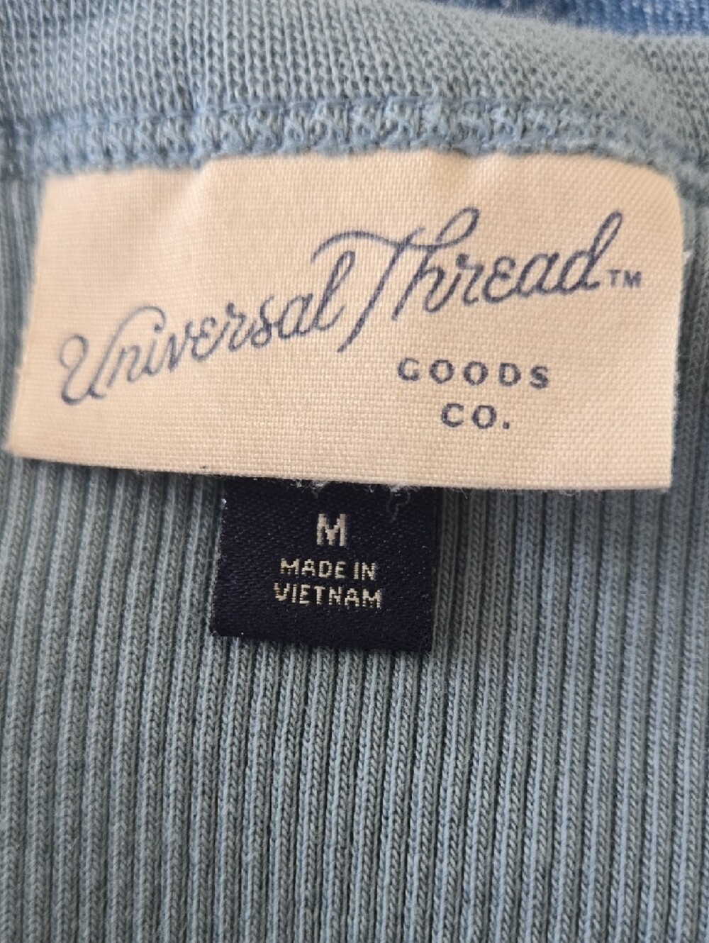 Universal Thread Dusty Blue Square Neck Ribbed Tee - Picture 4 of 5